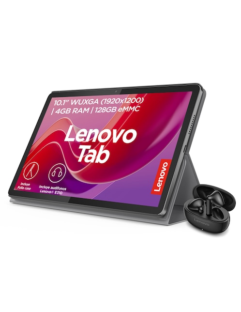 Tablet Lenovo Tab 10.1 pulgadas 128 GB de 4 GB RAM + Folio Case + Audifonos Gris 128 GB