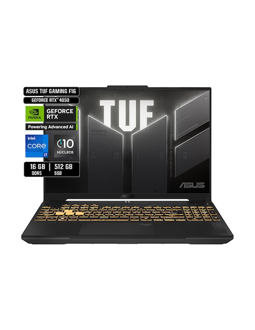 Laptop gamer Asus TUF Gaming G16 16 pulgadas Full HD+ Intel Core i7 NVIDIA GeForce RTX 4050 16 GB RAM 512 GB SSD
