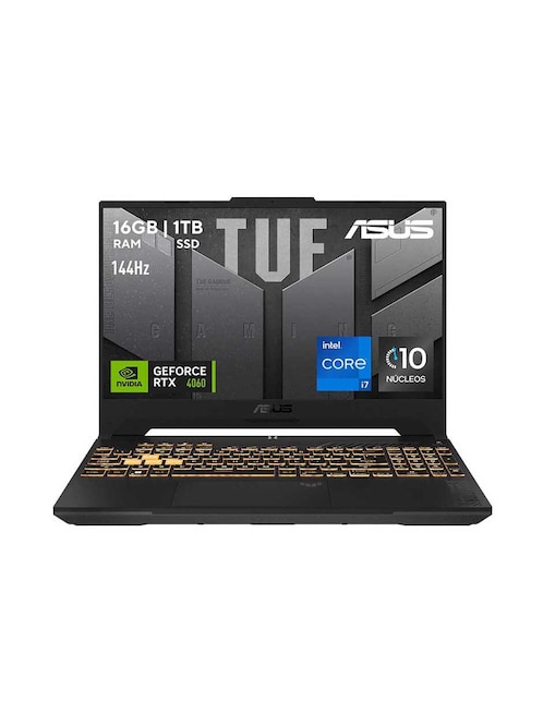 Laptop gamer Asus TUF Gaming F15 15.6 pulgadas Full HD Intel Core i7 NVIDIA GeForce RTX 4060 16 GB RAM 1 TB SDD