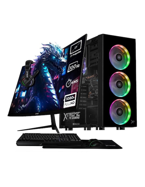 Computadora Gamer Xtreme Pc Gaming XTPCR932GB5780MMDB 27 pulgadas Full HD AMD Ryzen 9 AMD Radeon Graphics 32 GB RAM 1 TB SSD