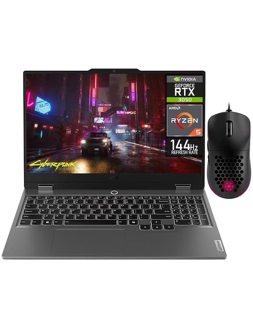 Laptop gamer Lenovo Loq 15ARP9 15.6 pulgadas Full HD AMD Ryzen 5 NVIDIA GeForce RTX 3050 16 GB RAM 512 GB SSD