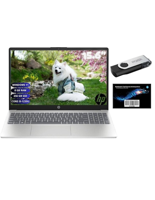 Laptop HP 15-FD0095 15.6 pulgadas Full HD Intel Core i5 Integradas 8 GB RAM 256 GB SSD + Antivirus Bitdefender Total Security + USB 2.0 32 GB