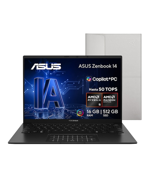 ASUS Laptop Asus Zenbook 14 pulgadas WUXGA AMD Ryzen AI 5 340 AMD Radeon 16 GB RAM 512 GB SSD