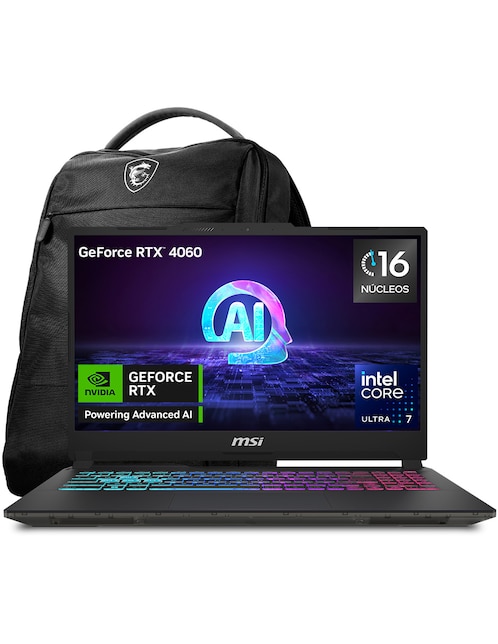 Laptop Gamer MSI Cyborg 15 AI A1VFK-233MX 15.6 pulgadas Full HD Intel Core Ultra 7 Nvidia GeForce RTX 4060 16 GB RAM 512 GB SSD