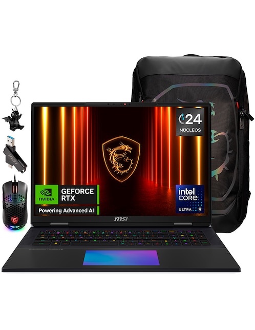 Laptop gamer Msi Titan 18 Hx AI a2xwjg-256mx 18 pulgadas UHD+ Intel Core Ultra 9 Nvidia Geforce RTX 5090 64 GB Ram 4 TB SSD