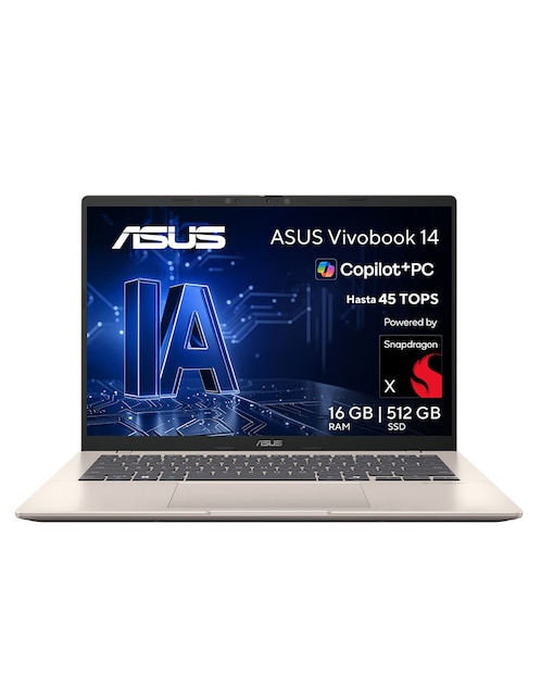 ASUS Laptop Asus X1407QA-LY045W 14 pulgadas WUXGA Snapdragon X Qualcomm Adreno 16 GB RAM 512 GB SSD