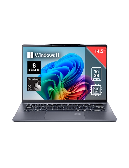 ACER Laptop thin & light Acer Swift Go 14 AI 14.5 pulgadas WUXGA Snapdragon X Plus Qualcomm Adreno 16 GB RAM 512 GB SSD