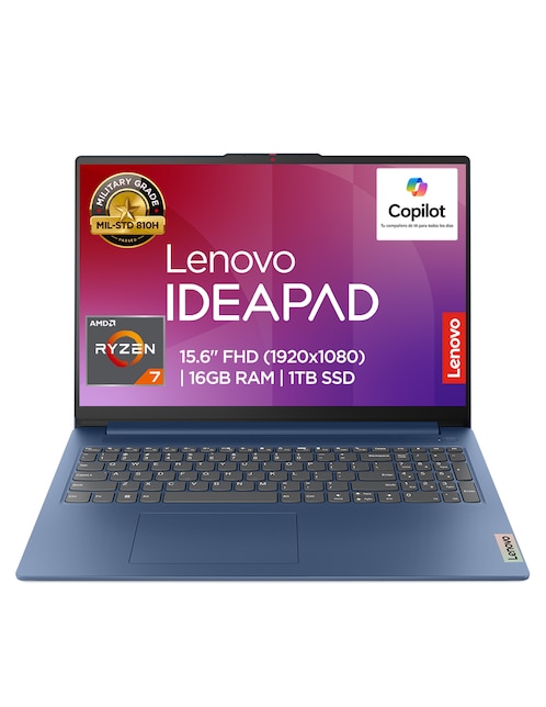 LENOVO Laptop Lenovo 82xm00lwlm 15.6 pulgadas full HD AMD Ryzen 7 integradas 16 GB RAM  1 tb SSD