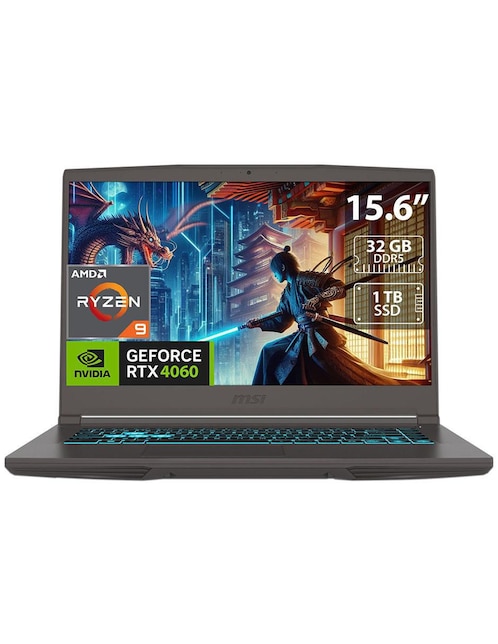 Laptop gamer Msi Thin A15 15.6 pulgadas Full HD Amd Ryzen 9 Nvidia Geforce RTX 4060 32 GB RAM 1 TB SSD