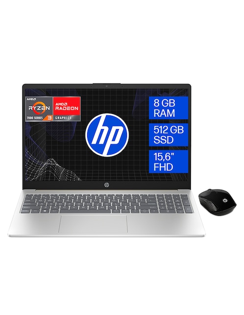 HP Laptop Hp 15-FC0233LA 15.6 pulgadas Full HD AMD Ryzen 3 Integradas 8 GB RABM 512 GB SSD