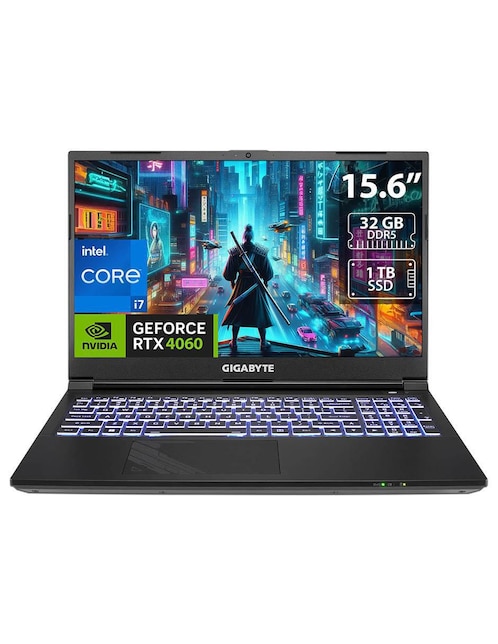 Laptop gamer Gigabyte G5 15.6 pulgadas Full HD Intel Core i7 Nvidia Geforce RTX 4060 32 GB RAM 1 TB SSD