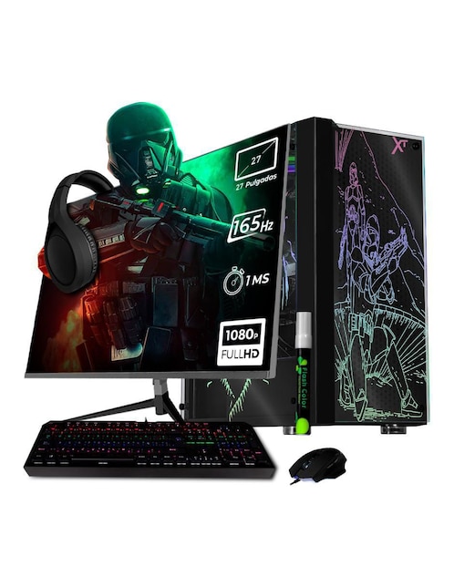 Computadora gamer Xtreme PC Gaming XTAER732GB3050MSB 27 pulgadas Full HD AMD Ryzen 7 NVIDIA GeForce RTX 3050 32 GB RAM 1 TB SSD