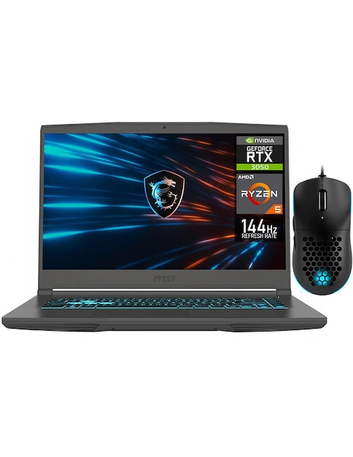 Laptop gamer Msi Thin A15 15.6 pulgadas Full HD AMD Ryzen 5 NVIDIA GeForce RTX 3050 24 GB RAM 512 GB SSD