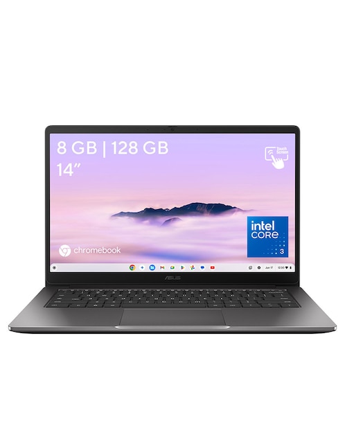 Laptop thin & light touch Asus Chromebook cx14 14 pulgadas full HD Intel core 3 n355 Intel uhd graphics 8 GB ram128 Gb ssd