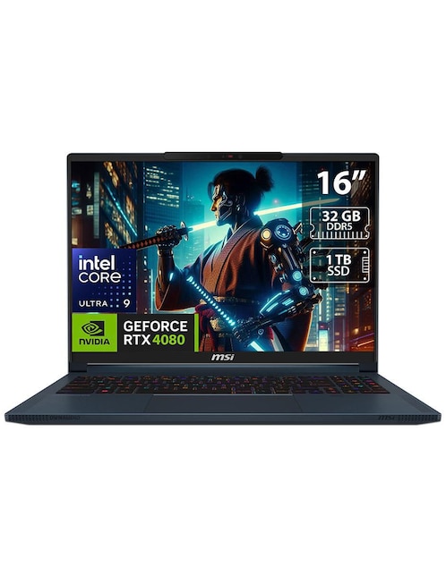 MSI Laptop gamer Msi Msi Stealth 16 Ai Studio A1V 16 pulgadas 4K/UHD Intel Core Ultra 9 NVIDIA GeForce RTX 4080 32 GB RAM 1 TB SSD