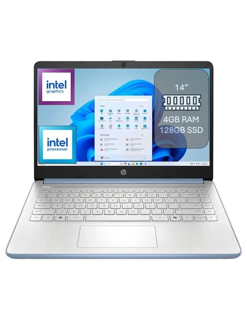 HP Laptop Hp 14-dq6012dx 14 pulgadas HD Intel Celeron integradas 4 GB RAM 128 GB SSD