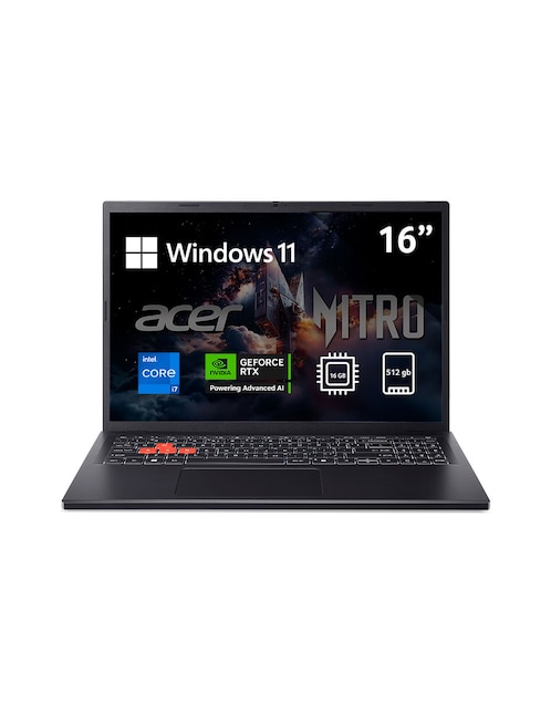 ACER Laptop gamer Acer Nitro Lite 16 16 pulgadas WUXGA Intel Core i7 NVIDIA GeForce RTX 4050 16 GB RAM 512 GB SSD