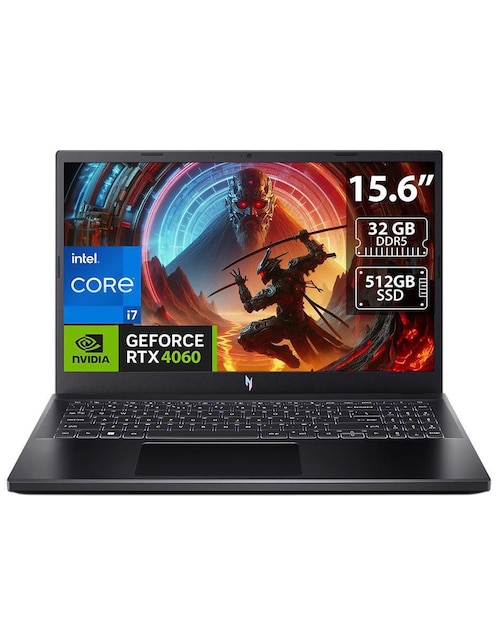 ACER Laptop gamer Acer Nitro V 15 15.6 pulgadas Full HD Intel Core i7 NVIDIA GeForce RTX 4060 32 GB 512 GB SSD