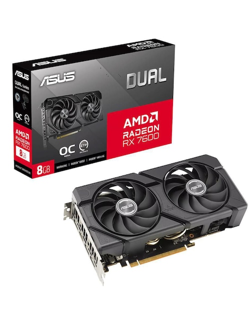 ASUS Tarjeta de video Asus Dual-RX7600-O8G-Evo