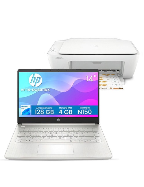 Laptop HP14-DQ6011DX 14 pulgadas HD intel celeron intel UHD 4 GB RAM 128 GB SSD