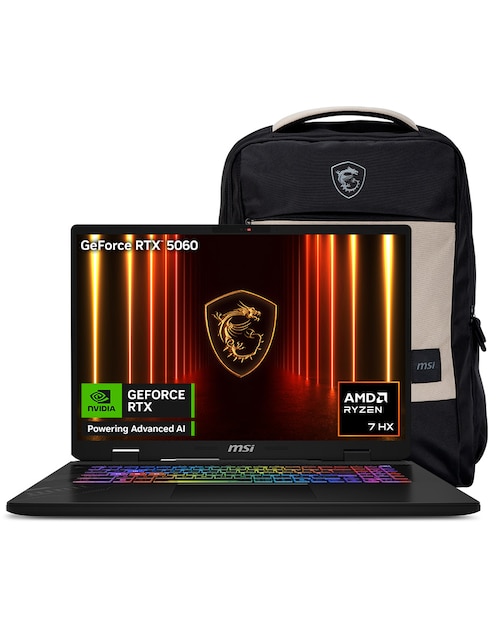 MSI Laptop gamer MSI Crosshair A17 HX D8WFKG-046MX 17 pulgadas QHD+ AMD Ryzen 7 NVIDIA GeForce RTX 5060 16 GB RAM 1 TB SSD