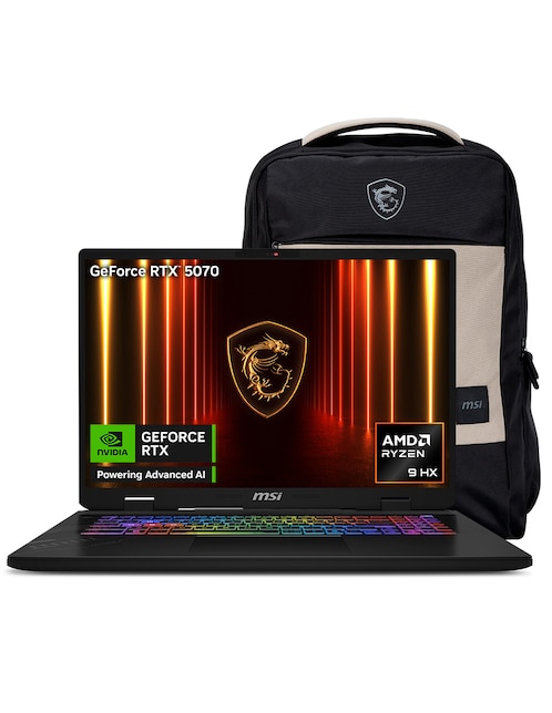 MSI Laptop gamer MSI Crosshair A17 HX D8WGKG-045MX 17 pulgadas QHD+ AMD Ryzen 9 NVIDIA GeForce RTX 5070 32 GB RAM 1 TB SSD