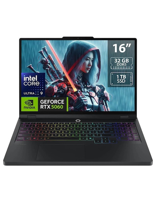 LENOVO Laptop gamer Lenovo 83NX0000US 16 pulgadas WQXGA Intel Core Ultra 9 NVIDIA GeForce RTX 5060 32 GB RAM 1 TB SSD