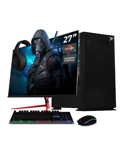 XTREME PC GAMING Computadora gamer Xtreme Pc Gaming XTPCR732GB9060MAFB 27 pulgadas Full HD AMD Ryzen 7 AMD Radeon RX 9060 32 GB RAM 1 TB SSD