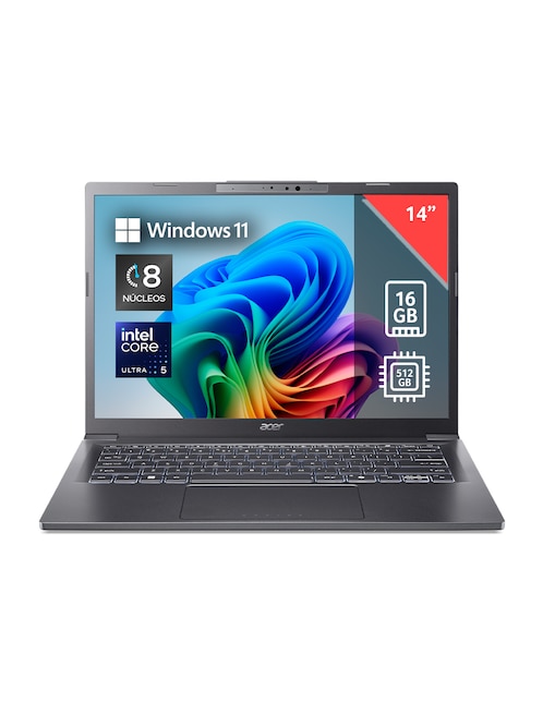 ACER Laptop thin & light touch Acer Aspire 14 AI Copilot+PC 14 pulgadas WUXGA Intel Core Ultra 5 226V Intel Arc 16 GB RAM 512 GB SSD