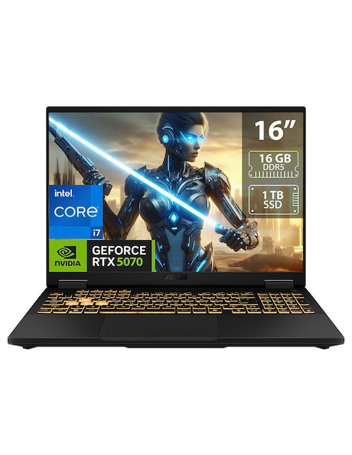 ASUS Laptop gamer Asus TUF Gaming F16 16 pulgadas WUXGA Intel Core i7 NVIDIA GeForce RTX 5070 16 GB RAM 1 TB SSD