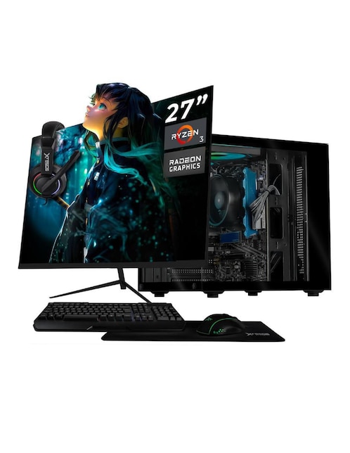 XTREME PC GAMING Computadora gamer Xtreme PC Gaming XTBRR316GBVEGA8MTGB 27 pulgadas Full HD AMD Ryzen 3 AMD Radeon Vega 8 16 GB RAM 500 GB SSD