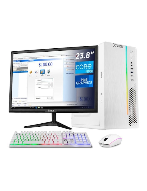 Computadora de escritorio Xtreme PC Gaming XTPCN116GBHD600MUW Intel N100 Intel UHD Graphics 16 GB RAM 500 GB SSD