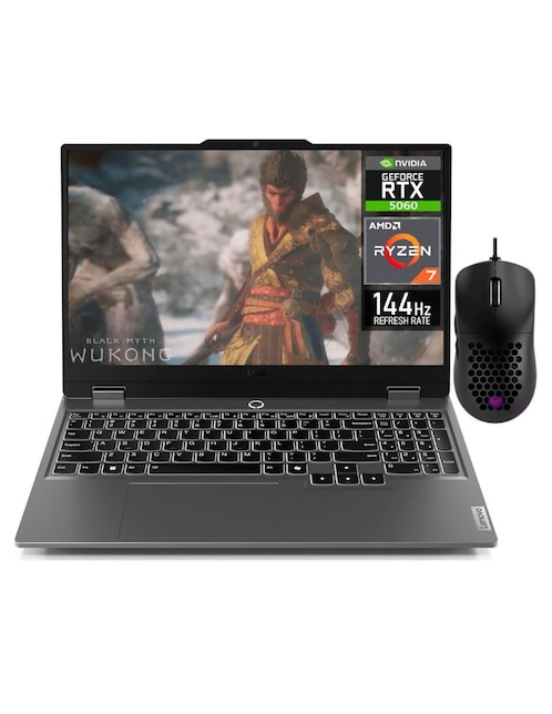 LENOVO Laptop gamer Lenovo LOQ15I-506024512M 15.6 pulgadas Full HD AMD Ryzen 7 NVIDIA GeForce RTX 5060 24 GB RAM 512 GB SSD