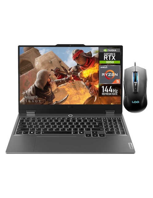 LENOVO Laptop GamerLenovo Loq 15arp9 15.6 pulgadas FULL HD AMD Ryzen 5 NVIDIA Geforce Rtx 3050 32 GB RAM 512 GB SSD