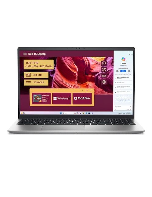 DELL Laptop Thin & Light Dell DC15255 15.6 pulgadas Full HD AMD Ryzen 7 AMD Radeon 16 GB RAM 1 TB SSD