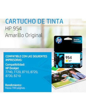 Cartucho tinta original HP 954 amarillo