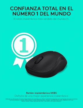 Mouse/mouse gamer inalámbrica logitech m185 gris 910-002225