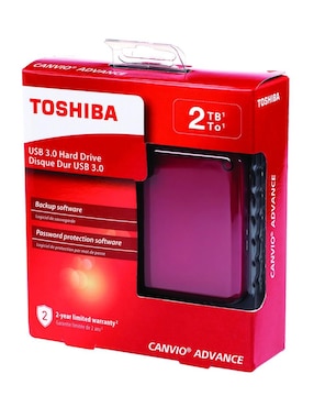 Disco Duro Externo USB Toshiba Canvio Advance 2 TB rojo
