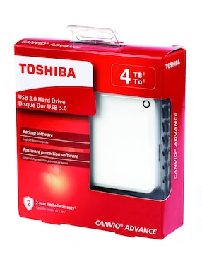 Disco Duro Externo USB Toshiba Canvio Advance 4 TB Blanco