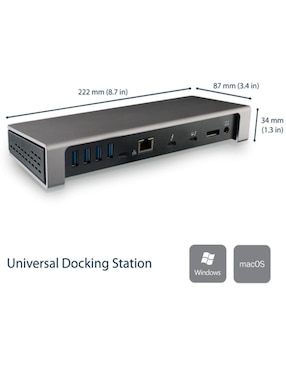 Dock Thunderbolt 3 con Lector de Tarjetas SD Entrega de Alimentación de 85W 4K Doble Startech.com