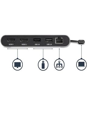 Mini Dock Thunderbolt 3 para Doble Pantalla de 4K con HDMI Startech.com