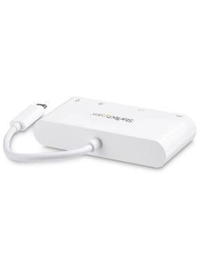 Adaptador Multipuertos USB-C para Laptops Docking Station USB Tipo C DVI GbE con Hub Concentrador USB 3.0 Startech.com