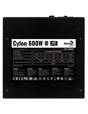 Fuente Aerocool 600W 80+Bronce Cylon RGB