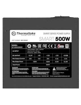 Fuente Thermaltake 500W White 80Plus Ps-Spd-0500Npcwus-W