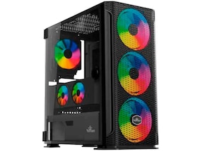 Gabinete Gamer Yeyian Hollow 2500 Gaming Cristal Templado Negro YGH-49703