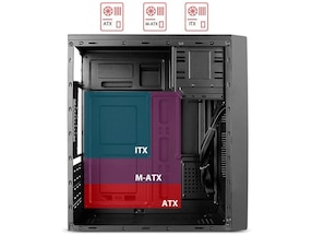 Gabinete Stylos Micro ATX 500W USB 3.0 negro STPGAC4B