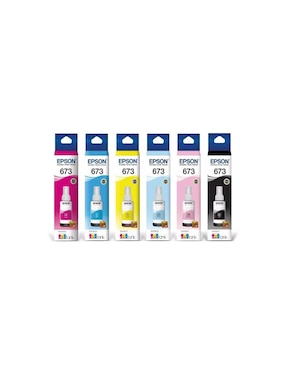 Set Bote de Tintas Epson T673 CMYKCLML para L800 L805 L850 L1800 Kit Supermex