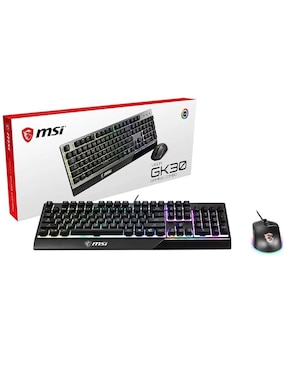 Set Teclado Mouse Gamer Msi Vigor Gk30 RGB Impermeable