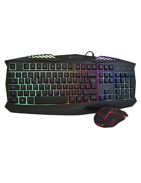 Set Teclado Y Mouse Gamer Naceb RGB USB Negro NA-617