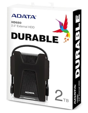 Disco Duro Externo 2TB Adata HD680 USB 3.2 Uso Rudo Portátil negro AHD680-2TU31-CBK